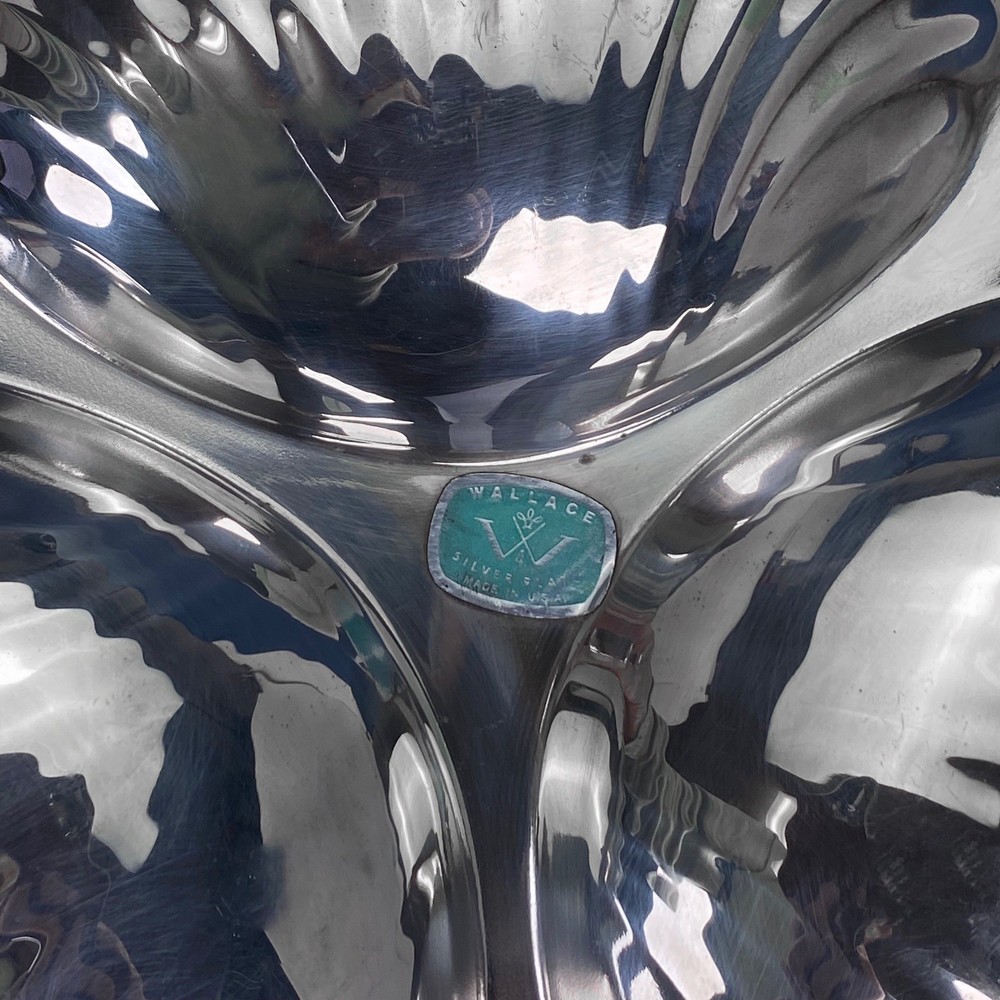 Baroque by Wallace Silversmiths 3-Section Clam Shell Serving Dish