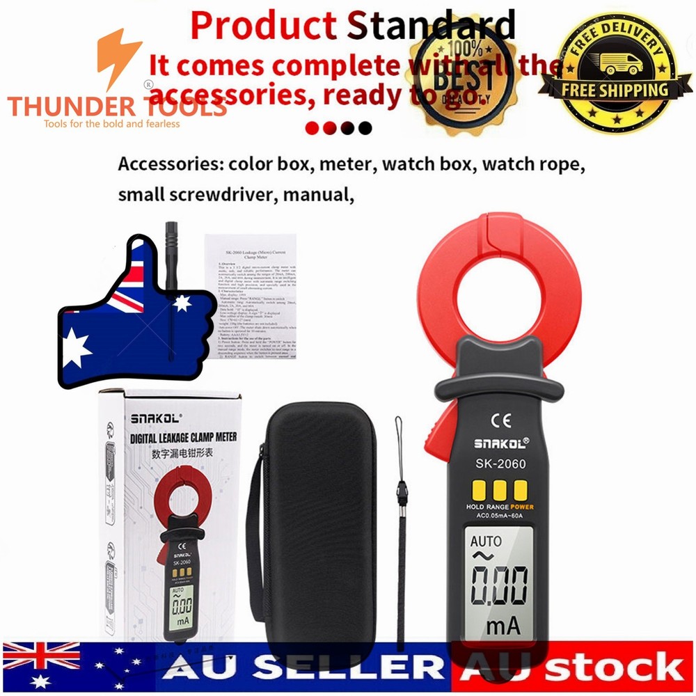 Thunder Tools 3 1/2 Digit Auto Ranging Digital Current Clamp Meter High
