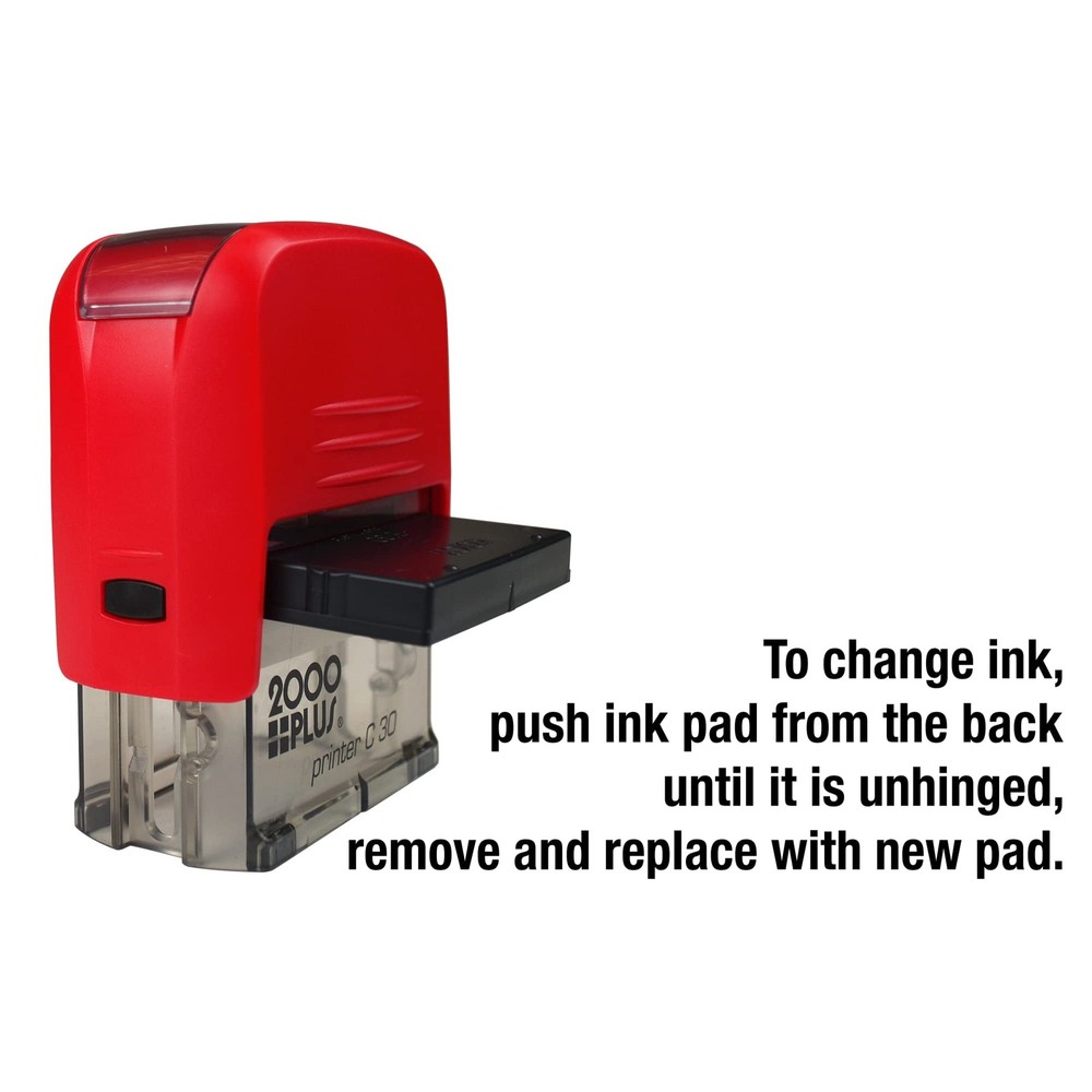 Cosco 2000PLUS Self-Inking Print Kit, 1 7/8" x 3/4" Impression, Black