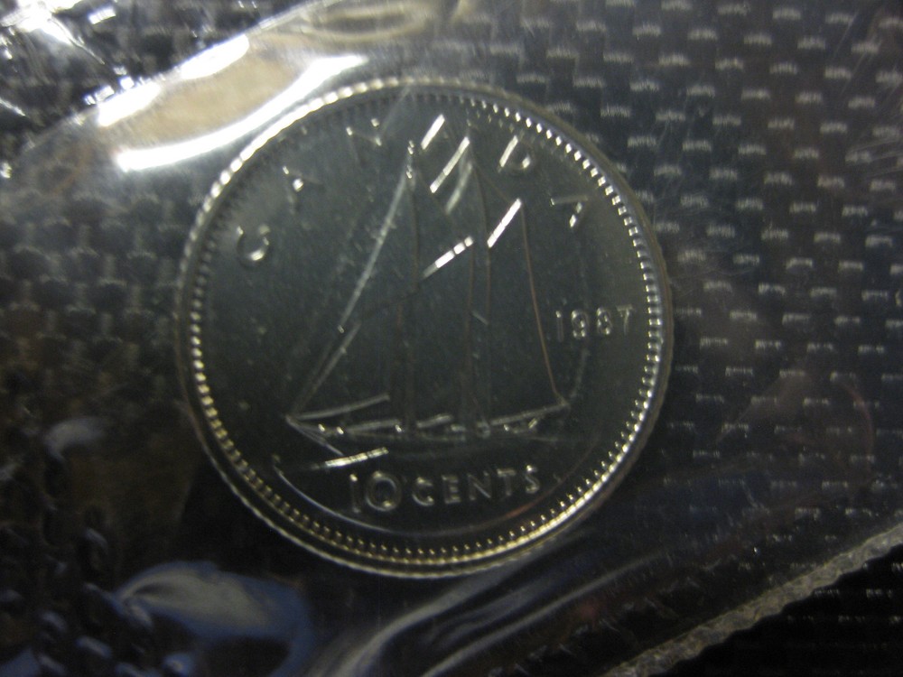1987 Canadian Prooflike Dime ($0.10)