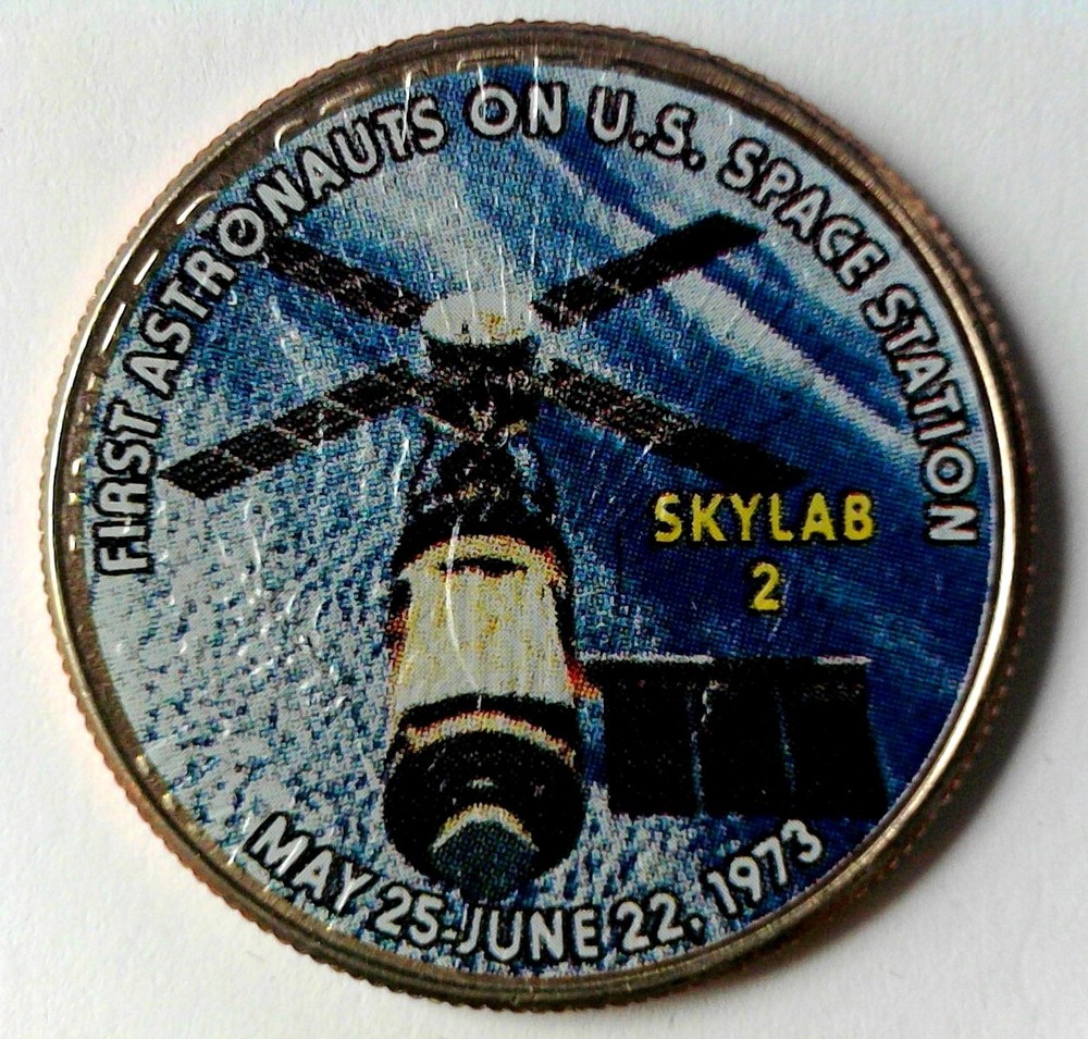 First Astronauts on U.S. Space Station Colorized Half Dollar - Space Exploration