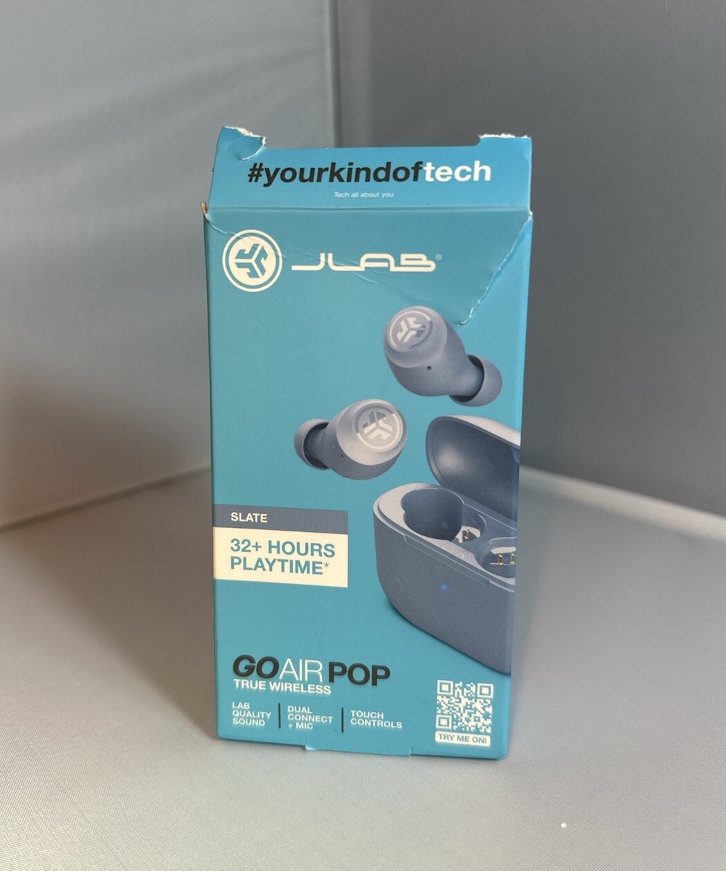 JLab Go Air POP True Wireless Bluetooth Earbuds, iOS, Android, Headphone SLATE