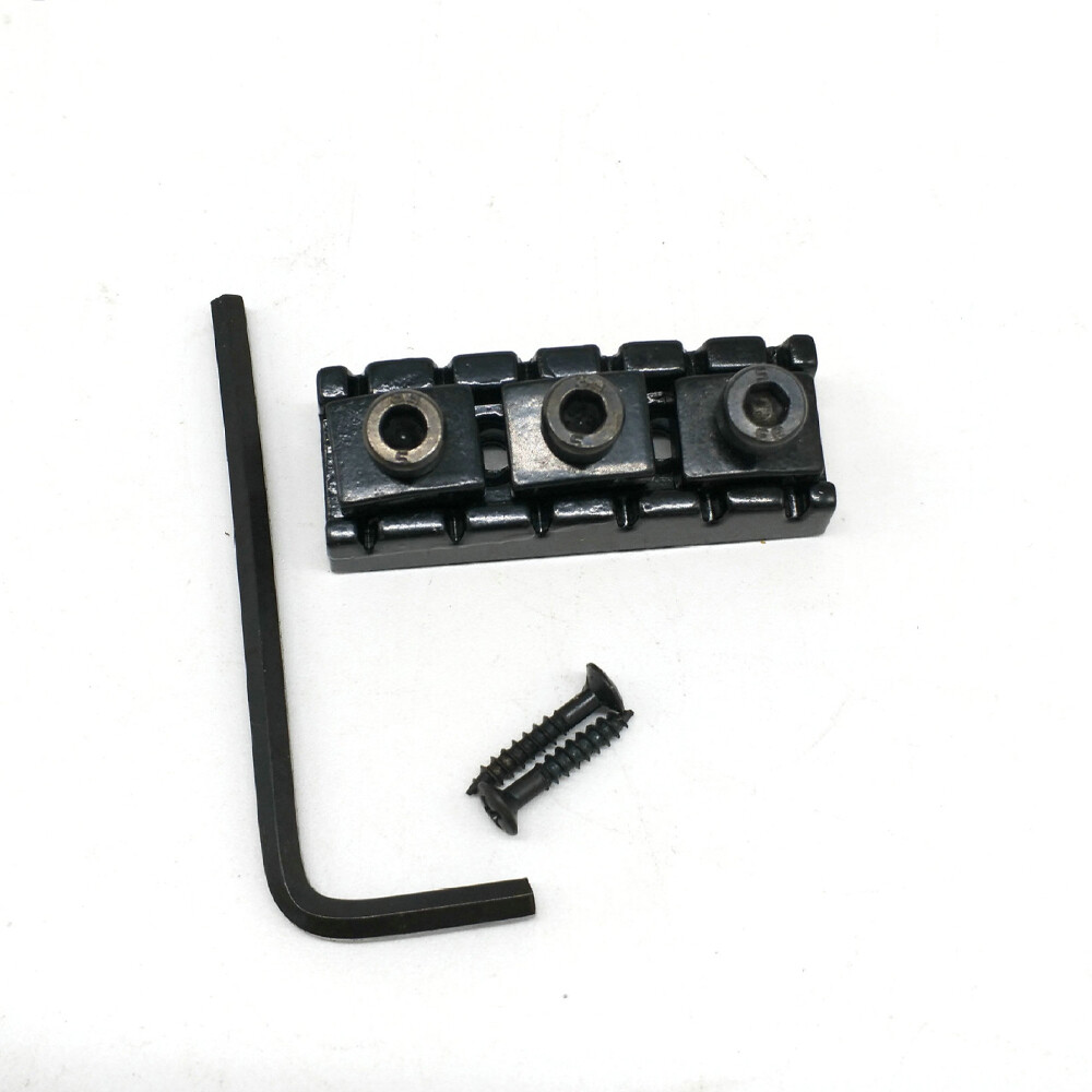 2Sets Guitar Locking Nut 43mm String Lock for Floyd Rose Tremolo Bridge Black