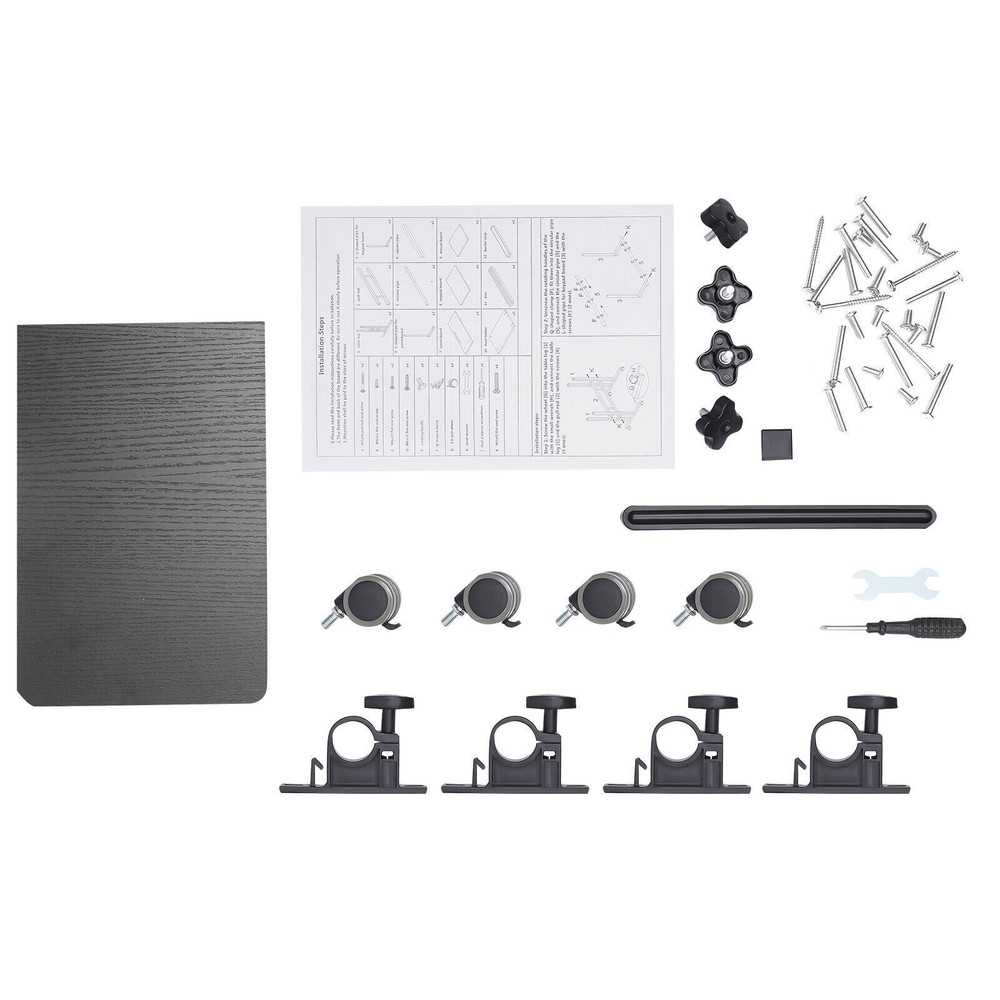 Rolling Laptop Desk Adjustable Height Office Computer Table Stand Up Workstation