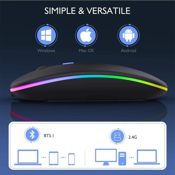 NEW WIRED USB OPTICAL MOUSE FOR PC LAPTOP COMPUTER ANDROID BOX SCROLL RGB LED UK