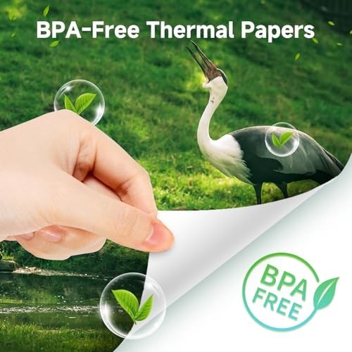 8.5x11 Thermal Printer Paper - 200 Sheets, Compatible with Portable Printers