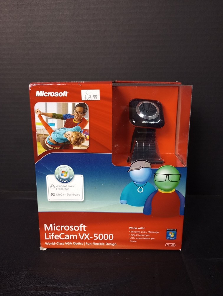 MICROSOFT LifeCam VX-5000 Web Cam VGA Optics USB 2.0 - 1.3MP - New