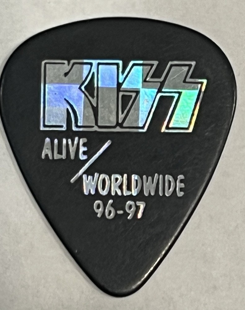 Kiss Paul Stanley Alive Worldwide Guitar Pick, Black w/Horizontal Prism