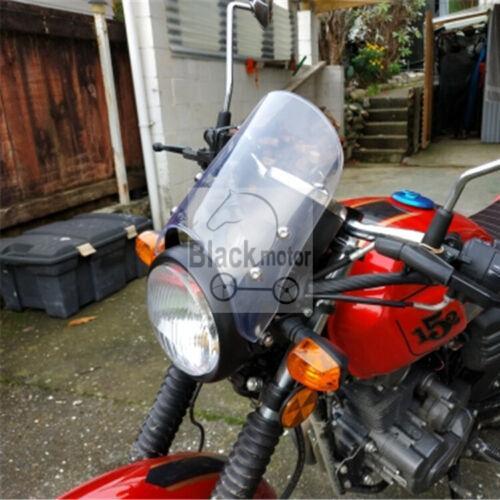 5"-7" Universal Round Headlight Motorcycle Clear Windshield Windscreen For Honda