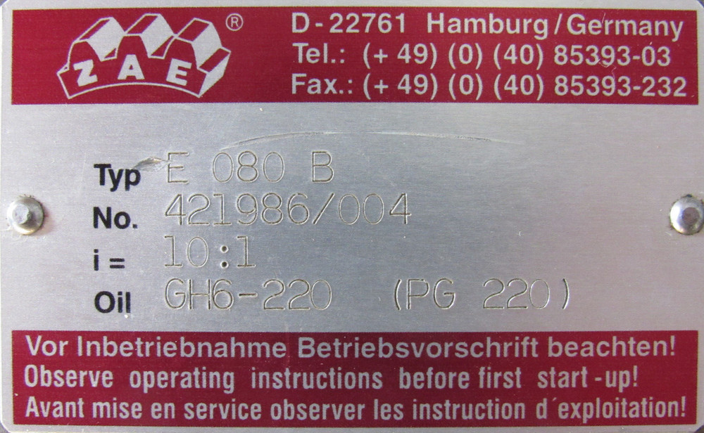 NEW ZAE E080B GEAR REDUCER 10:1