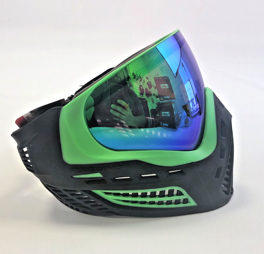 VIRTUE Vio Ascend Paintball Thermal Goggles Mask - Black/Lime W/ Emerald Lens