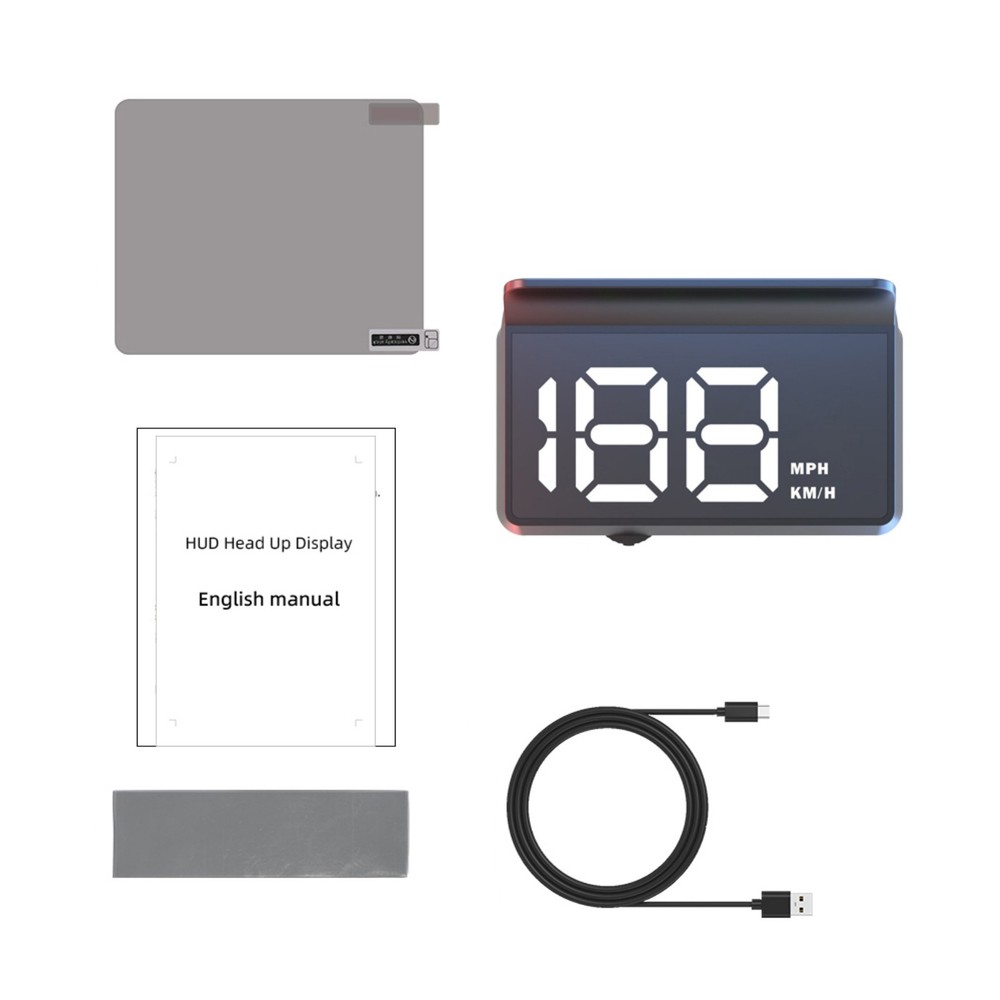 W2 HUD for Cars with Automatic Brightness Control and Projection onto Windshield
