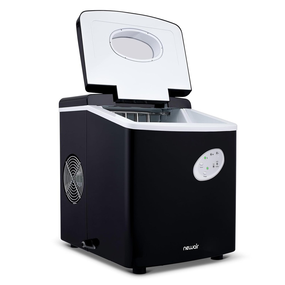 Counter Top Ice Maker Machine (Black), Compact Automatic Ice Maker, Cubes Ready