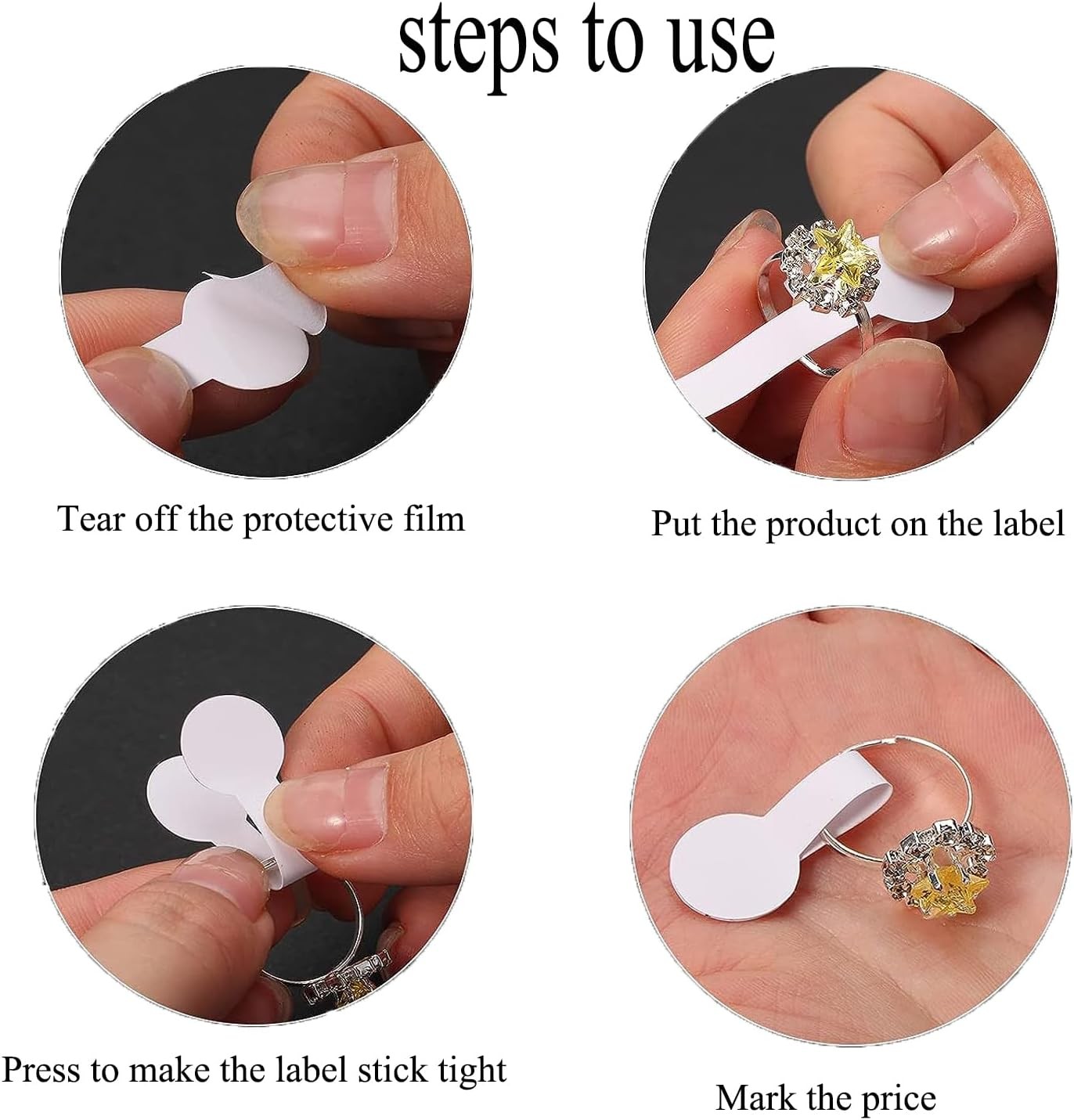 1000pcs Jewelry Price Tags Merchandise Barbell Price Stickers Jewelry Size