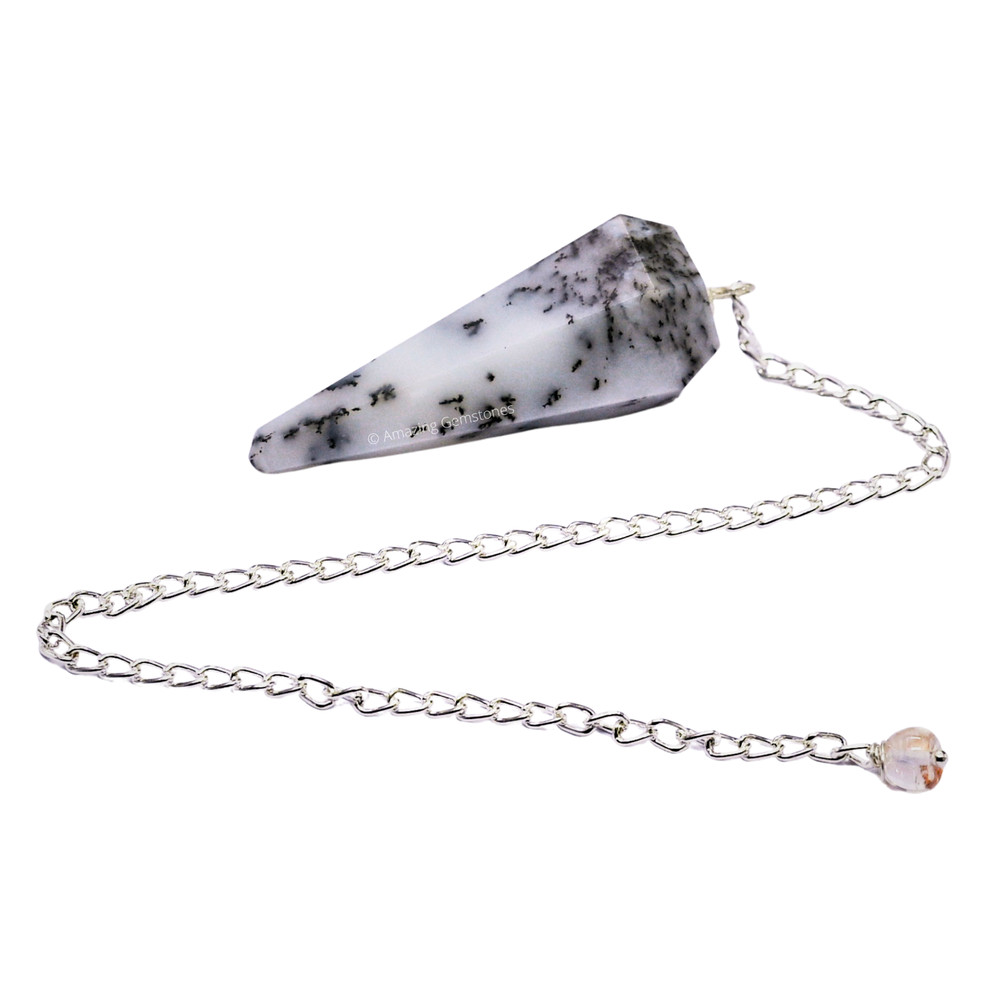 Dendrite Opal Dowsing Crystal Pendulum