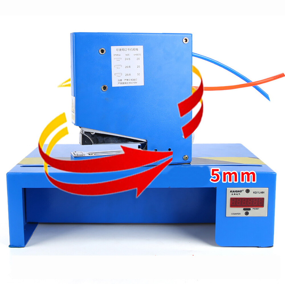 220V Pneumatic Binding Machine Electric Automatic Stapler Paper Binder + Counter