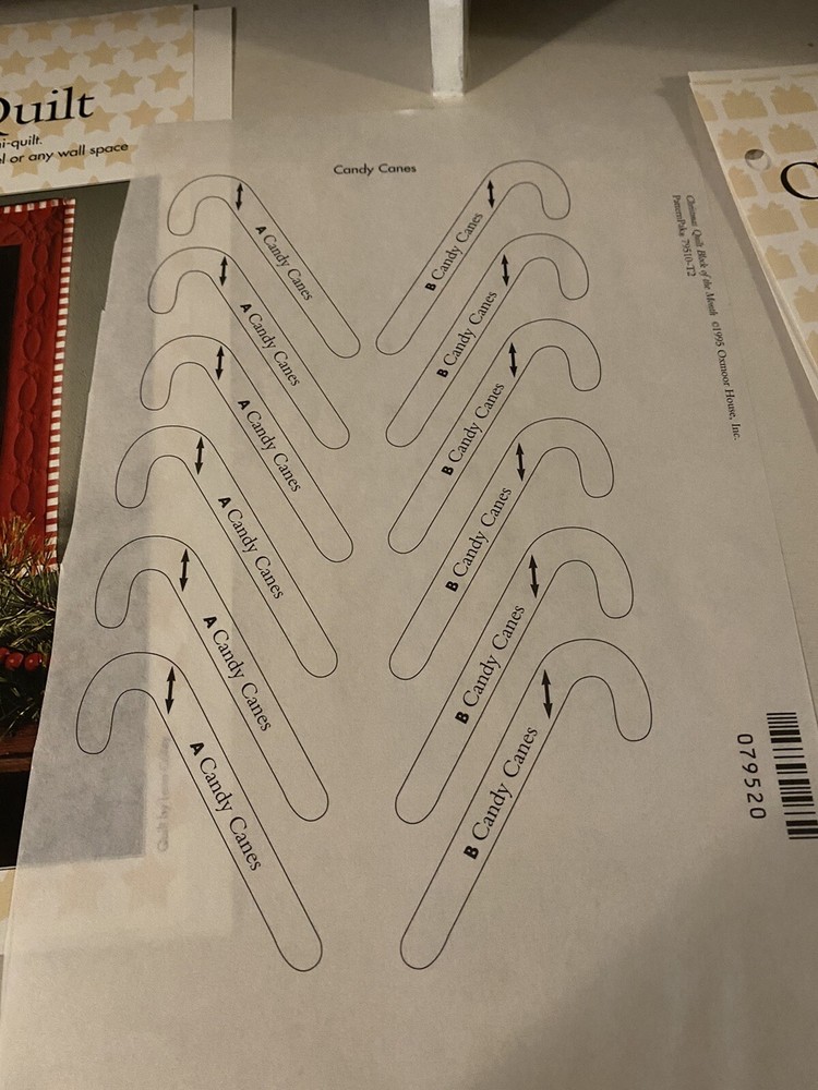 Candy Cane Wall Quilt Pattern & Candy Cane Quilted Holiday Ornaments Pattern