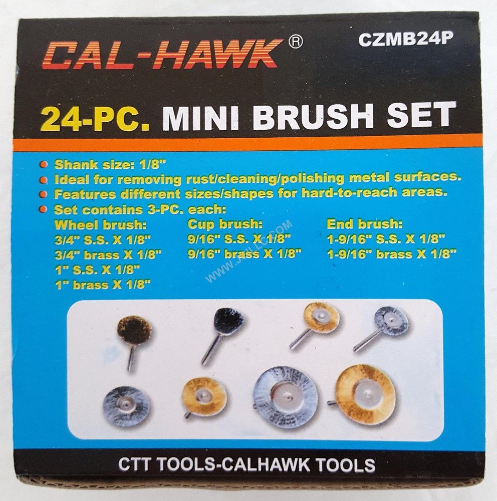 24PC Mini Wire Round Wheel Brush Assortment for Dremel Tools