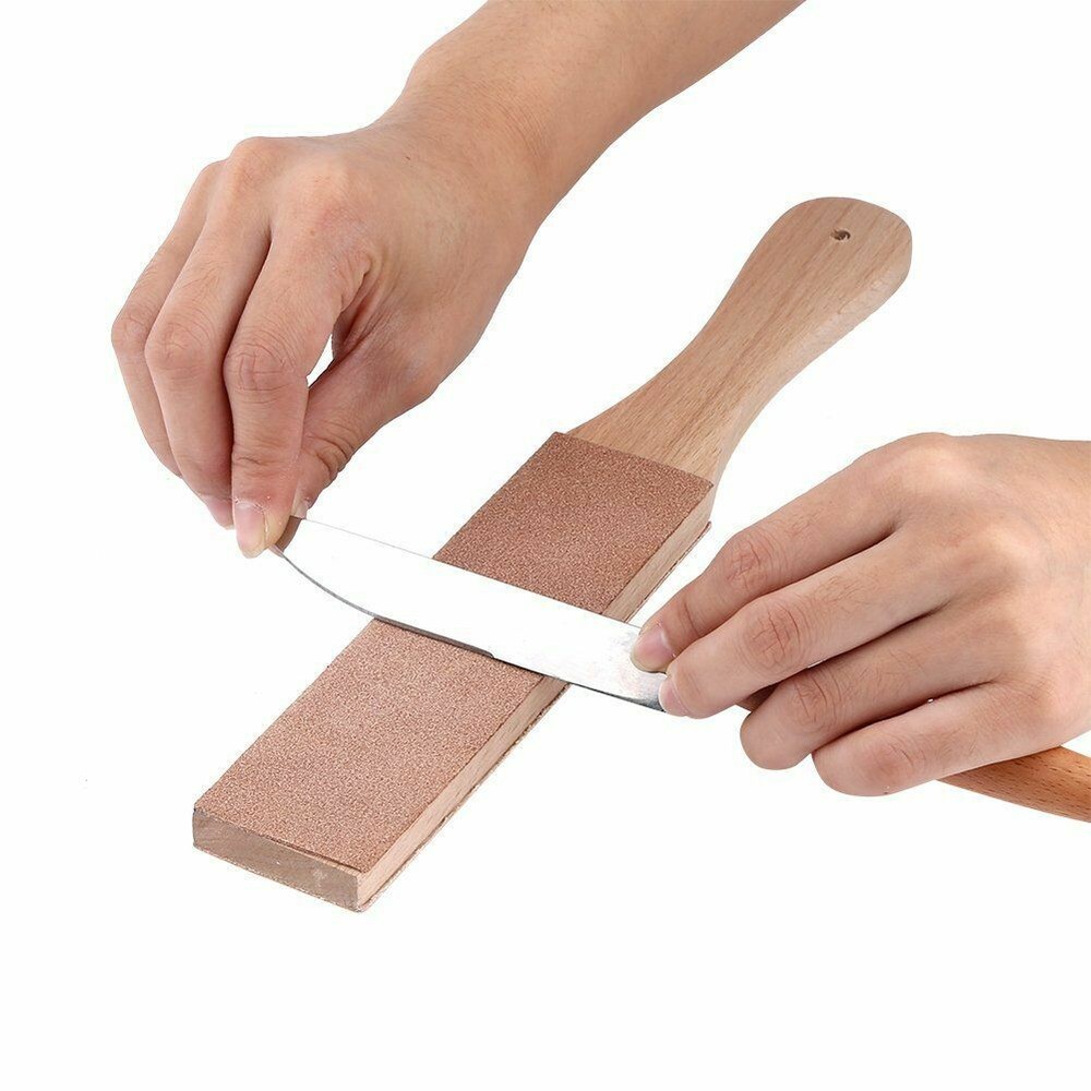 Double Sided Leather Strop Tool Paddle Compound Knife Kit Sharpener Honing