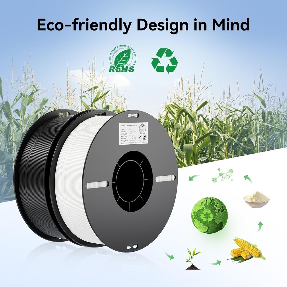 Creality PLA Filament Bundle 1.75mm 2kg Black & White