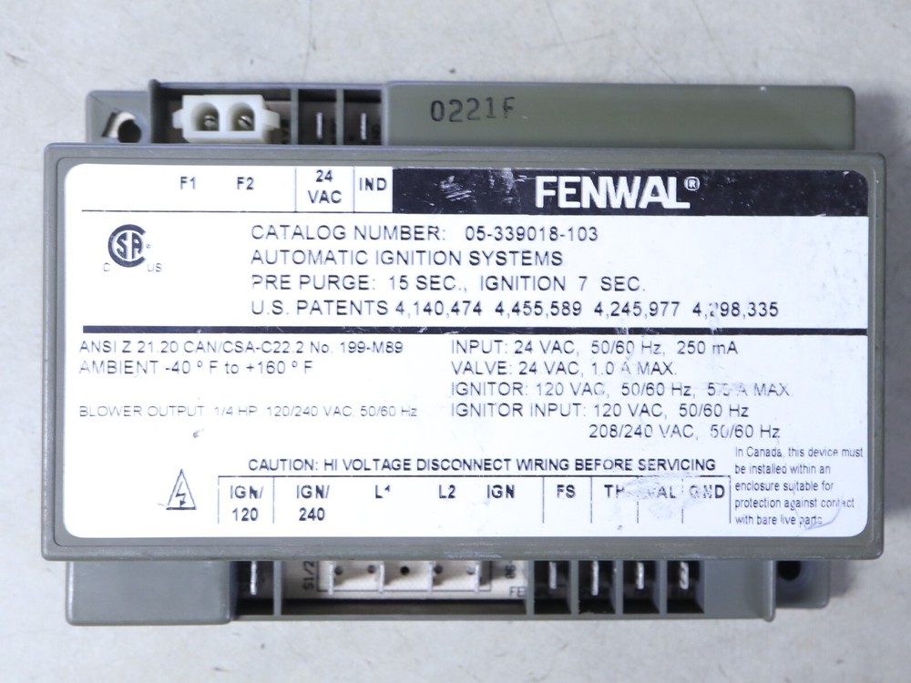FENWAL 05-339018-103 Automatic Ignition Systems Control Module