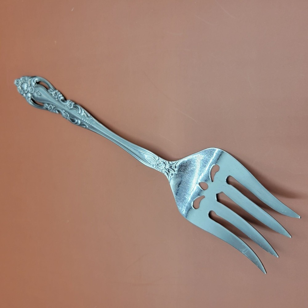 Vtg Imperial Intl Chalmette Medium Solid Cold Meat Serving Fork Korea 8 1/2 in