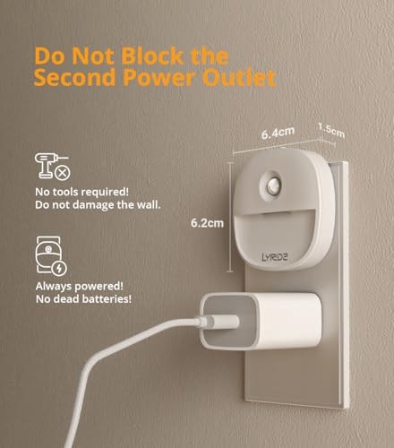 Plug in Night Light with Motion Sensor and Dusk to Dawn Sensor, A. Warm White