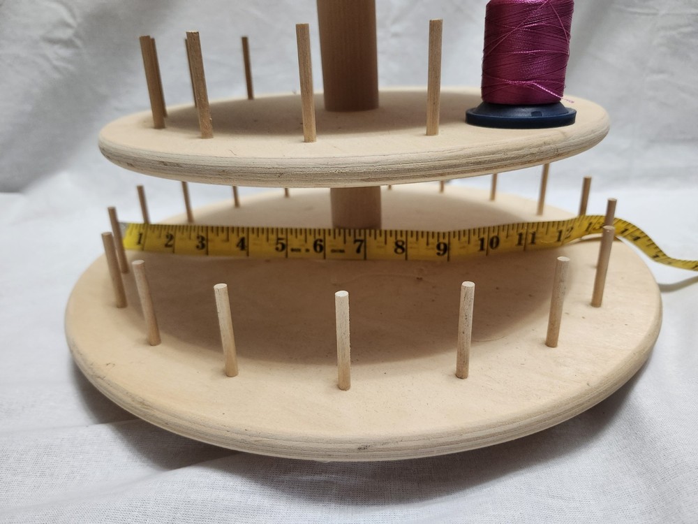 E-Z THREAD CAROUSEL 3 Tier Sewing 42 Spools + Adjustable Thread Holder