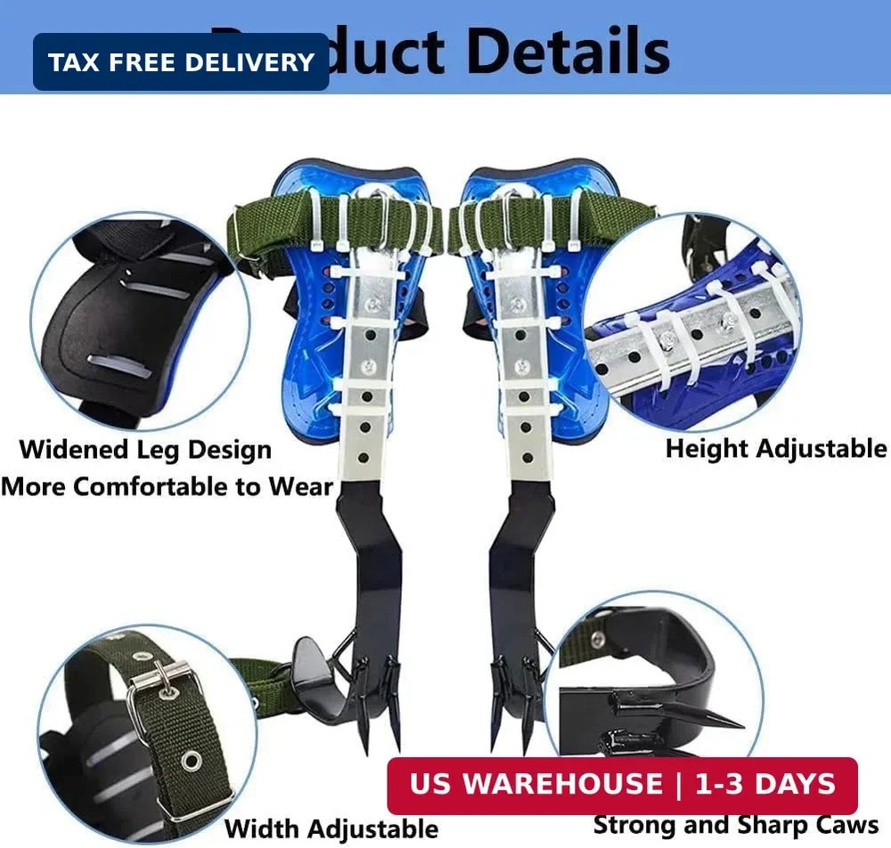 Tree Climbing Spikes Set,Adjustable Tree Climbing Gear Tree Climbing Tool,Non-Sl