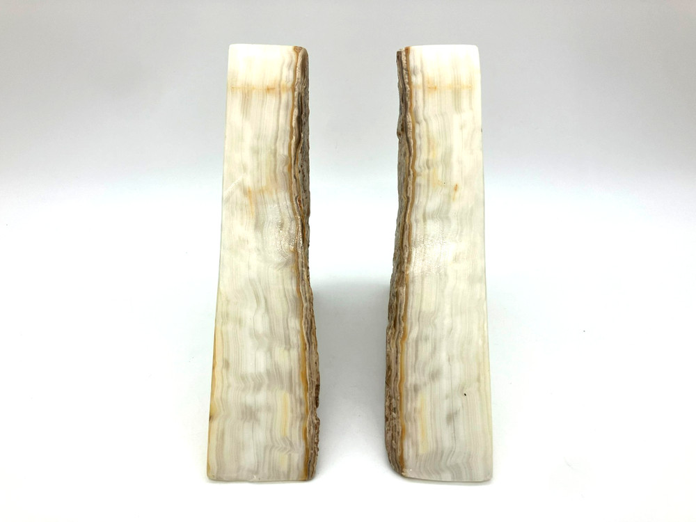 Vintage Heavyweight MARBLE Triangle BOOKENDS Felt Bottom