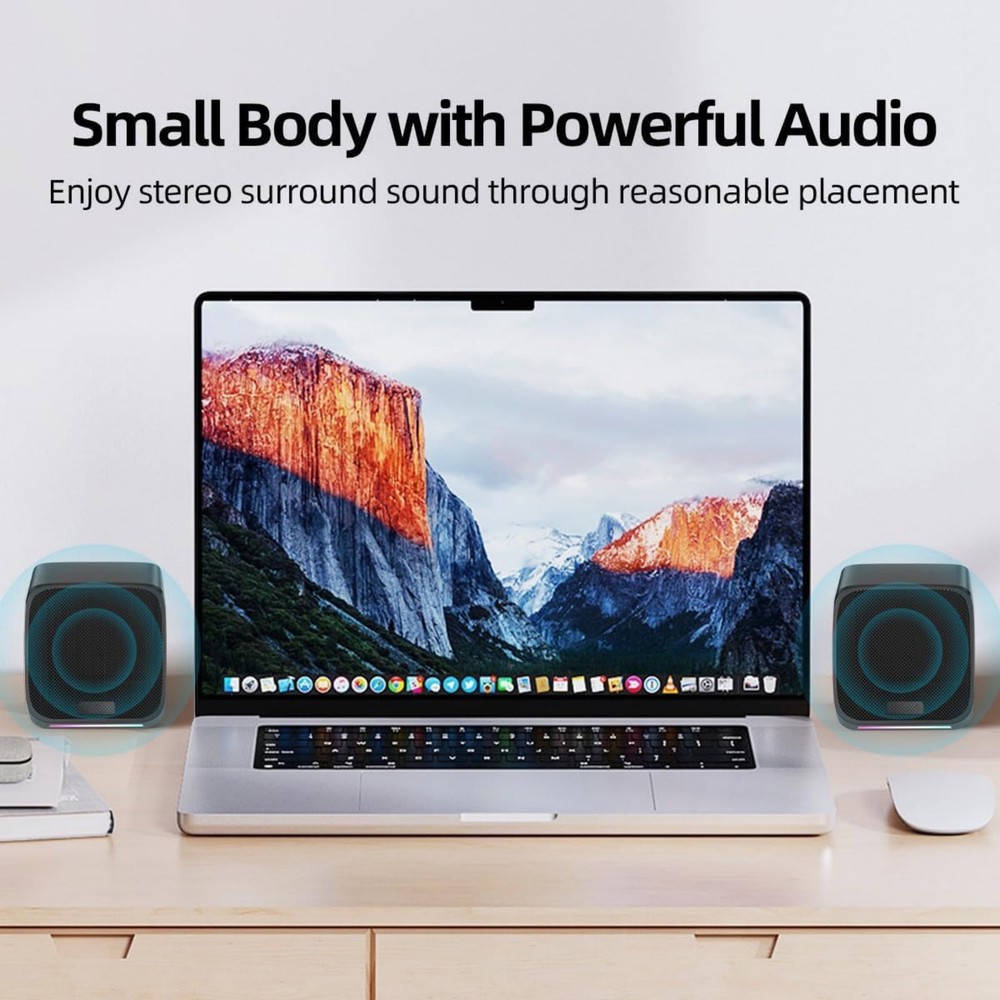 1 Pair Replacement USB Speakers for Computer with Great Distortion-Free Audio
