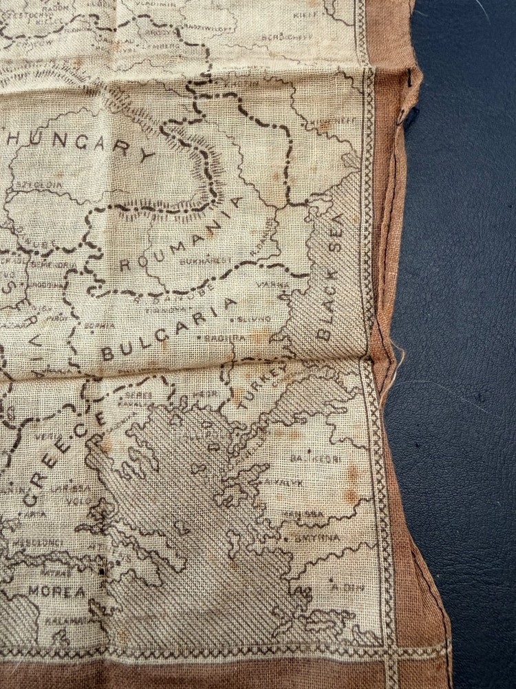 WW1 Map Handkerchief Europe German Empire Austria Hungary Balkans souvenir