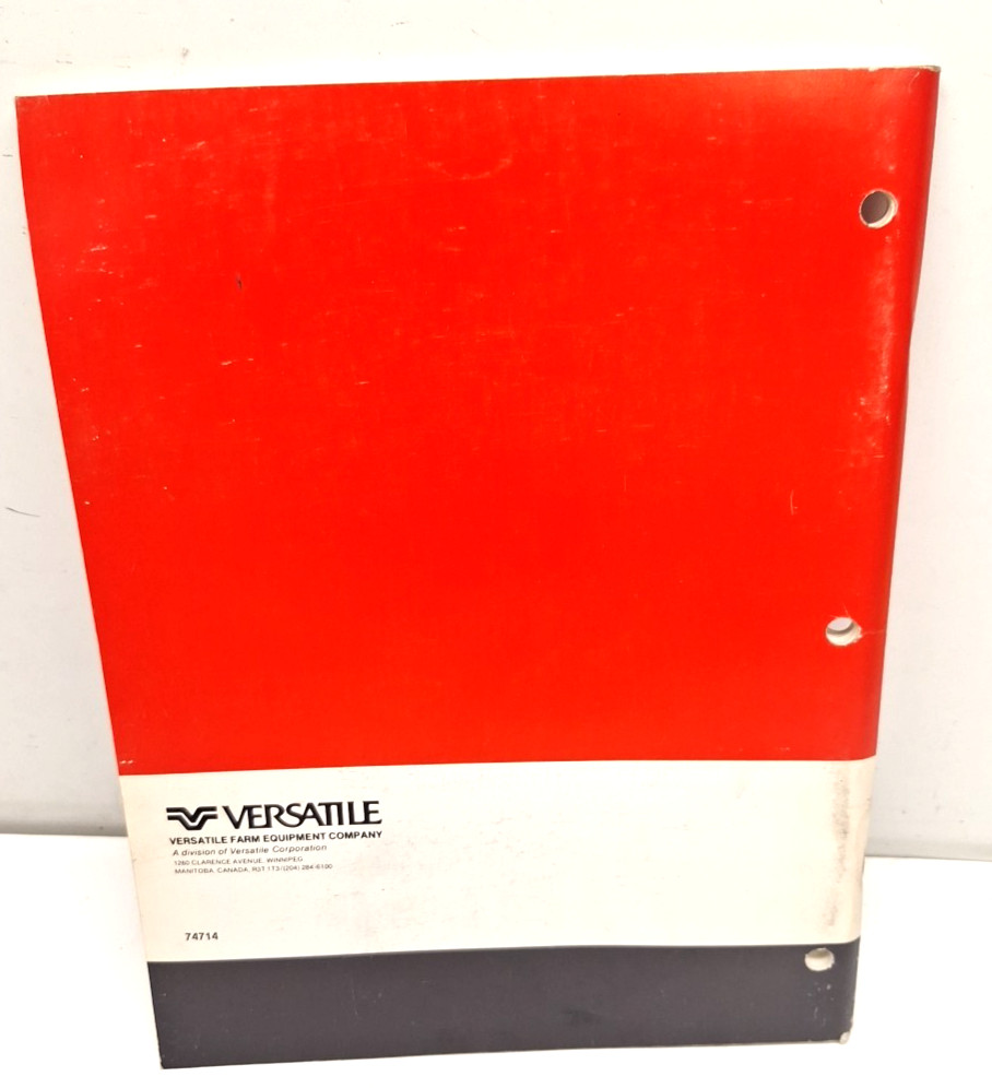 USED OPERATORS MANUAL FOR VERSATILE 15 18 20 24 FT PULL-TYPE SWATHER 74714
