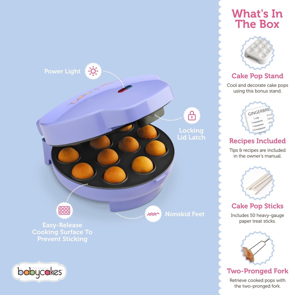 Cake Pop Maker by Select Brands - Kit for Birthdays & More - Includes Decorating