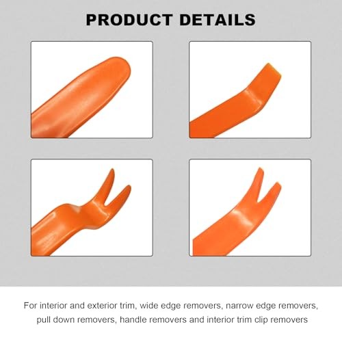 4 PCS Car Door Clip Panel Trim Removal Tool Kit, No-Scratch Plastic Pry Tool