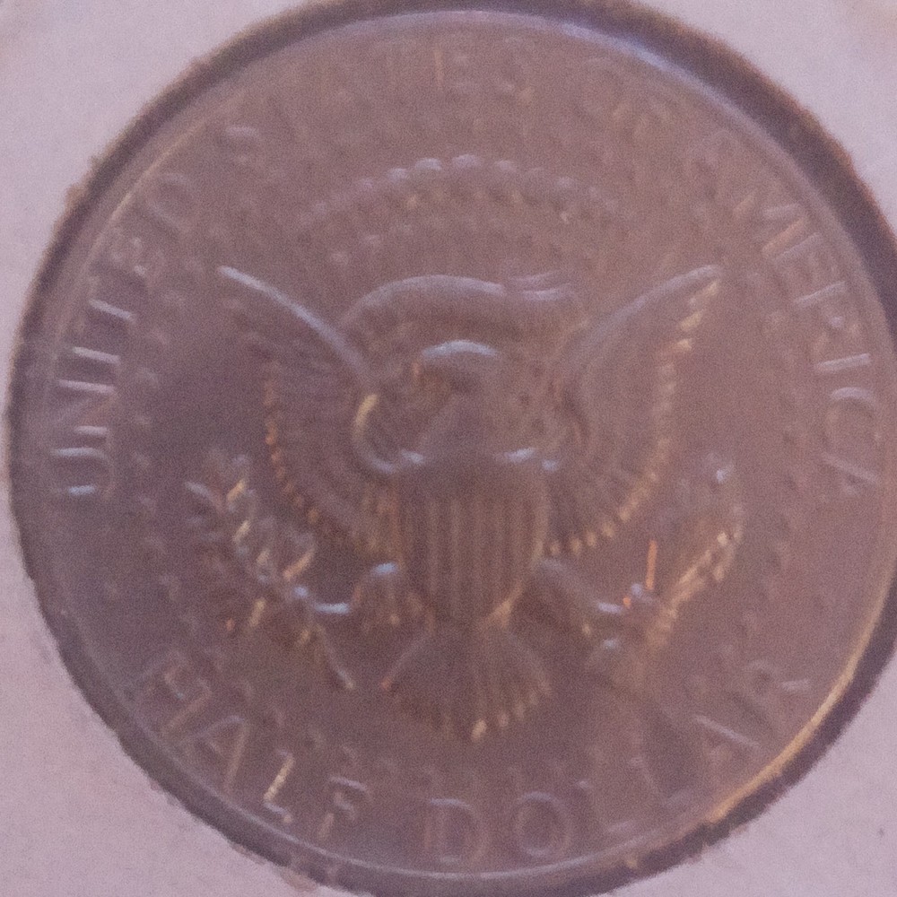 1974 D Kennedy Half Dollar 50 Cent Coin . Missing t .