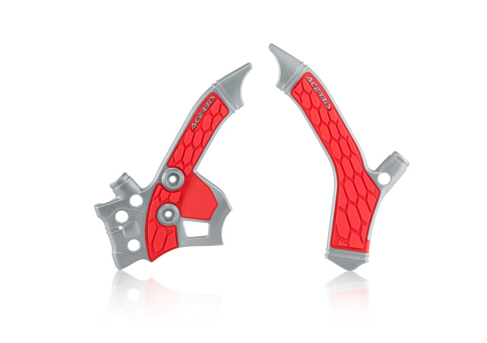 Acerbis X Grip Frame Guards Silver/Red 2726851418