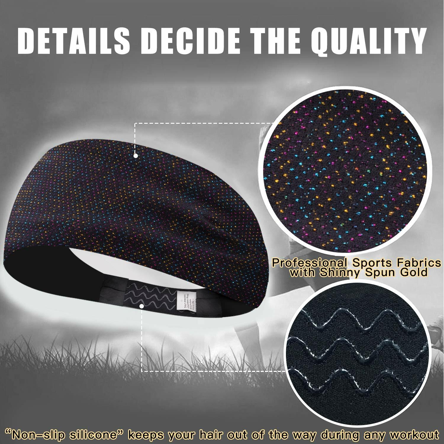 Workout Fitness Headbands for Women Men Wide Hair Band Non-Slip Sport Head Bands