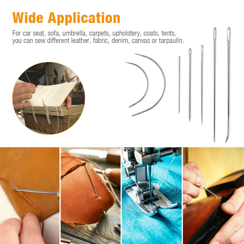 Leather Waxed Thread Stitching Needles Awl Hand Tools Kit for DIY Sewing Craft