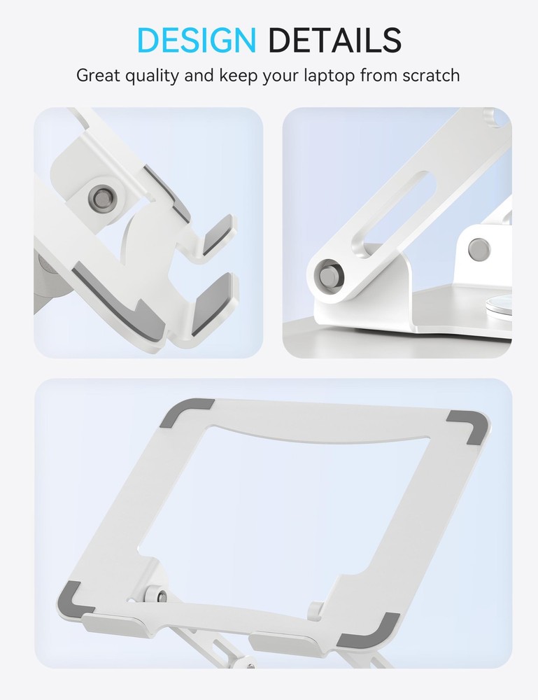 360 Rotating Laptop Stand, Ergonomic Computer Riser for Desk, Adjustable Heig...