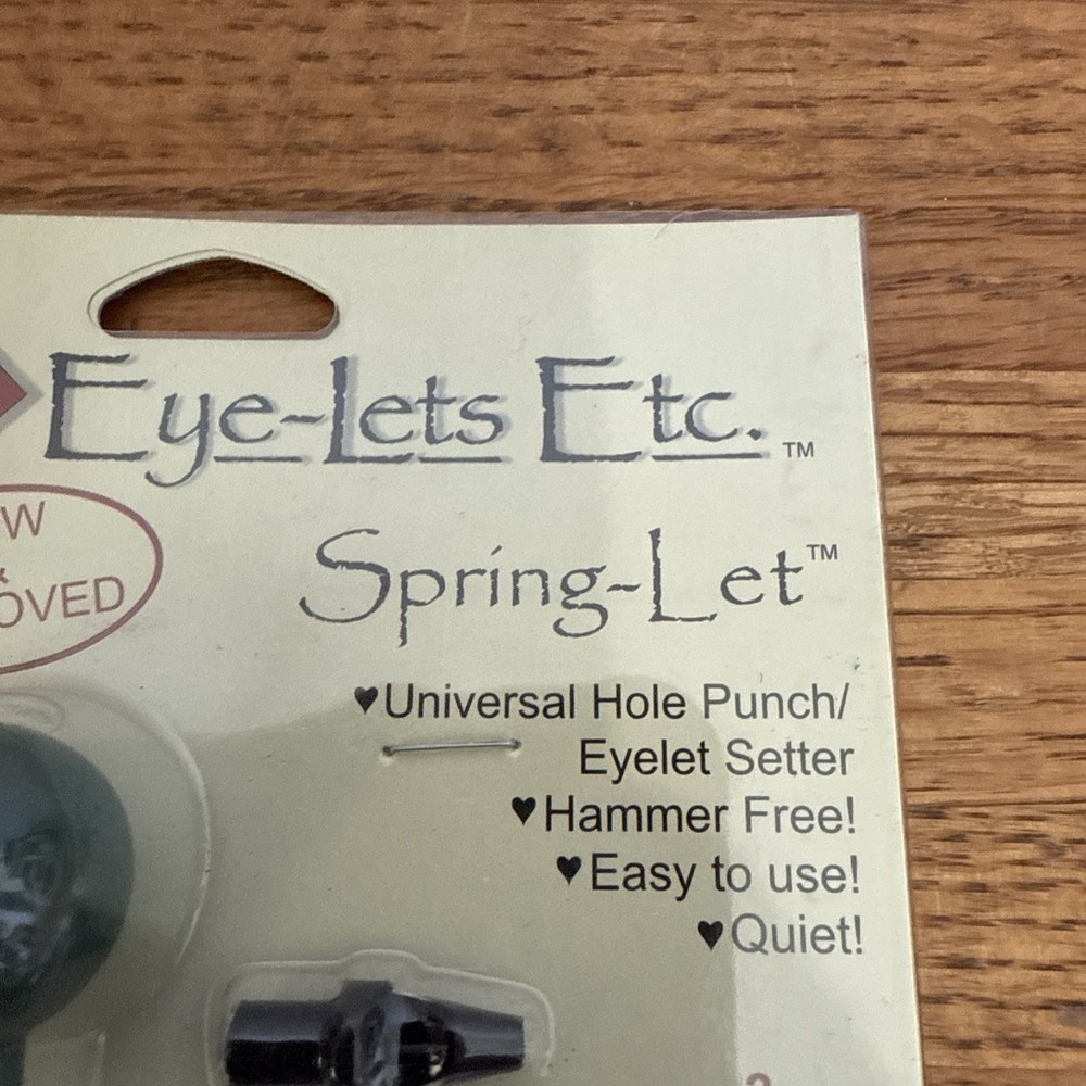 Eye-Lets Etc Spring-let Universal Hole Lunch Eyelet Setter With Tips. New