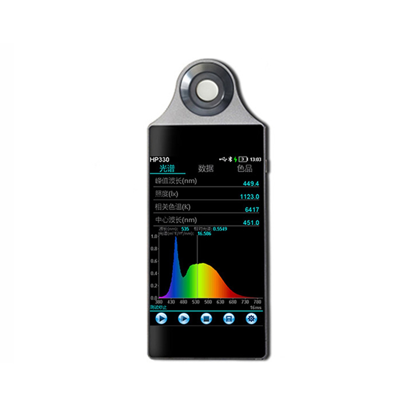 HP330 Spectrometer CCT CRI Lux Illuminometer Photography Photometer 380-780nm