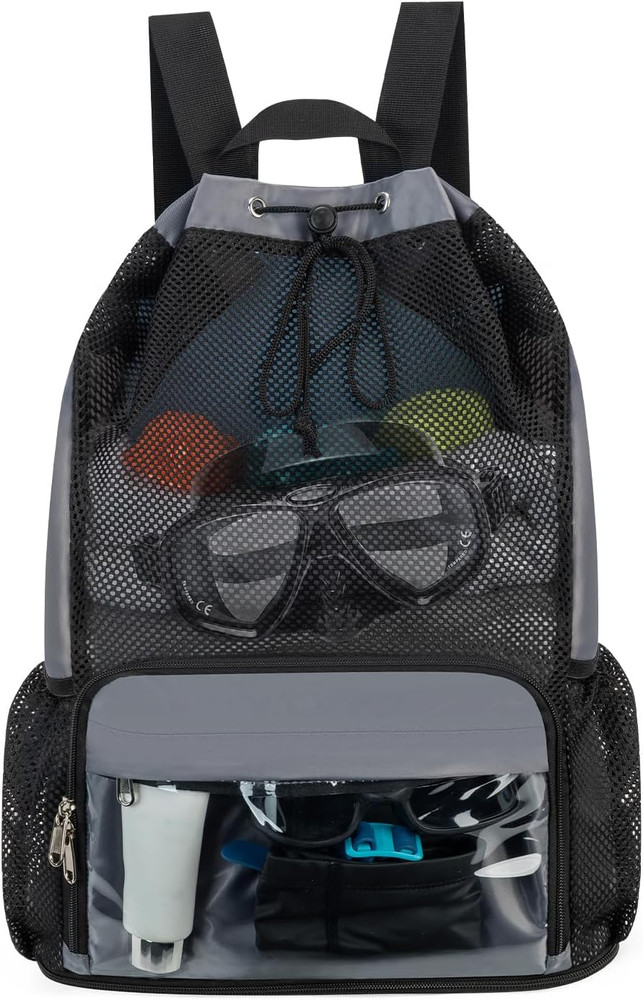 Drawstring Backpack Sandproof Beach Backpack with Shoe Compartment & Wet Pocket