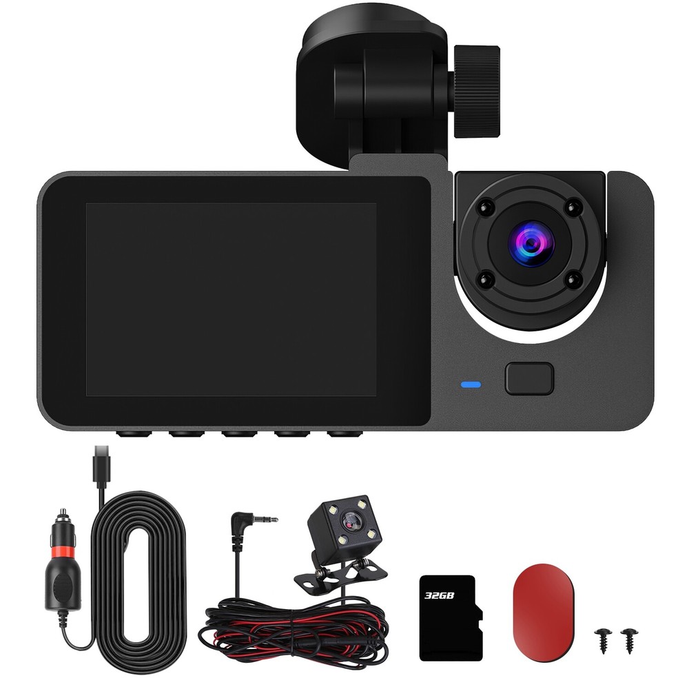Multi-Channel Dash Cam W/ Coverage Plus 32G Card Sensor Motion Detection Parking