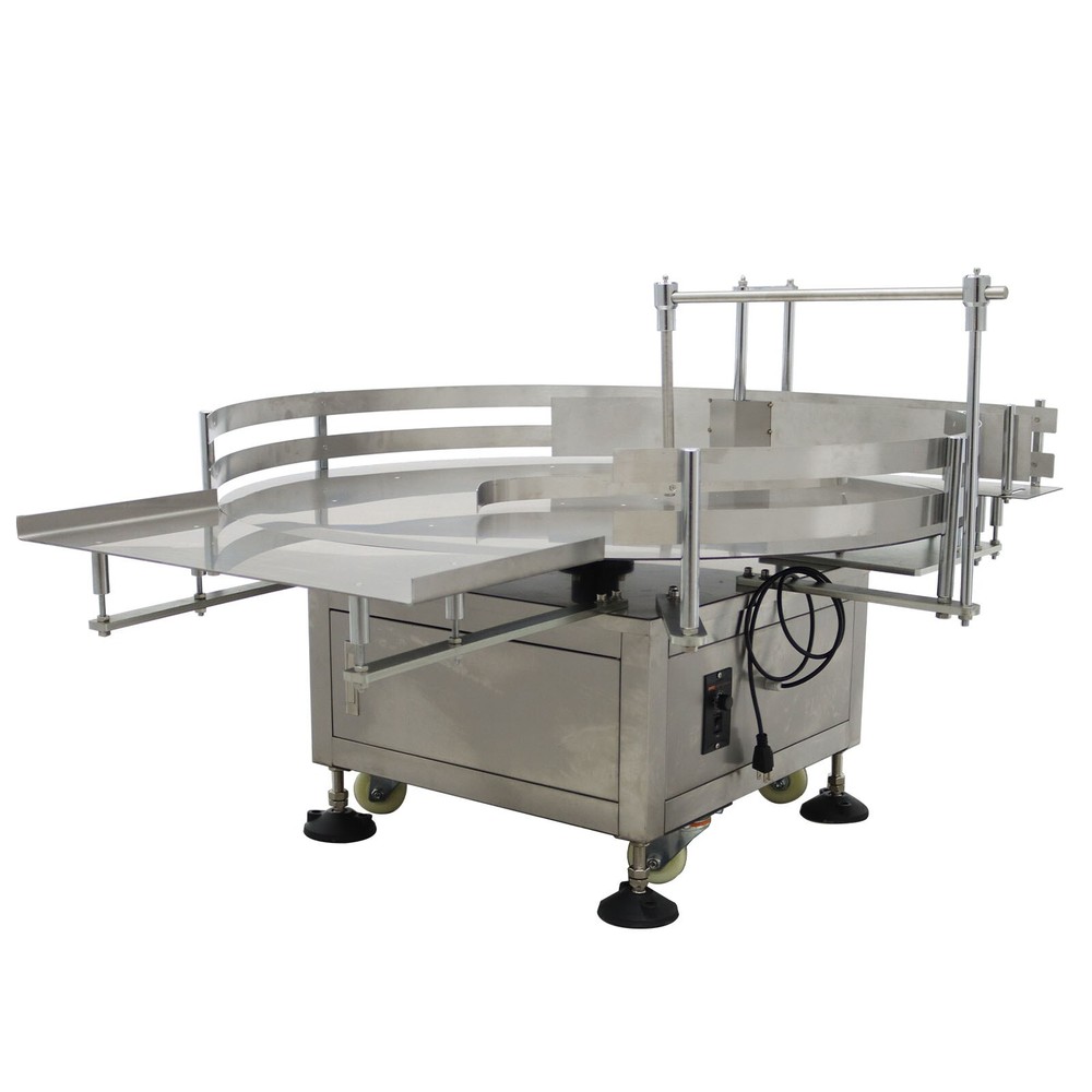 Auto Round Bottle Labeling Machine W/ Printer&39.3"Bottle Accumulation Table110V