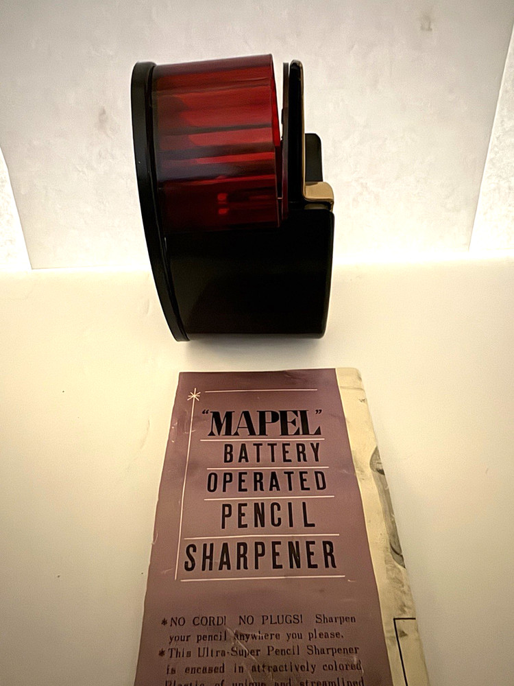 Mapel Battery Operated Pencil Sharpener Japan Includes Box+Instructions Vintage