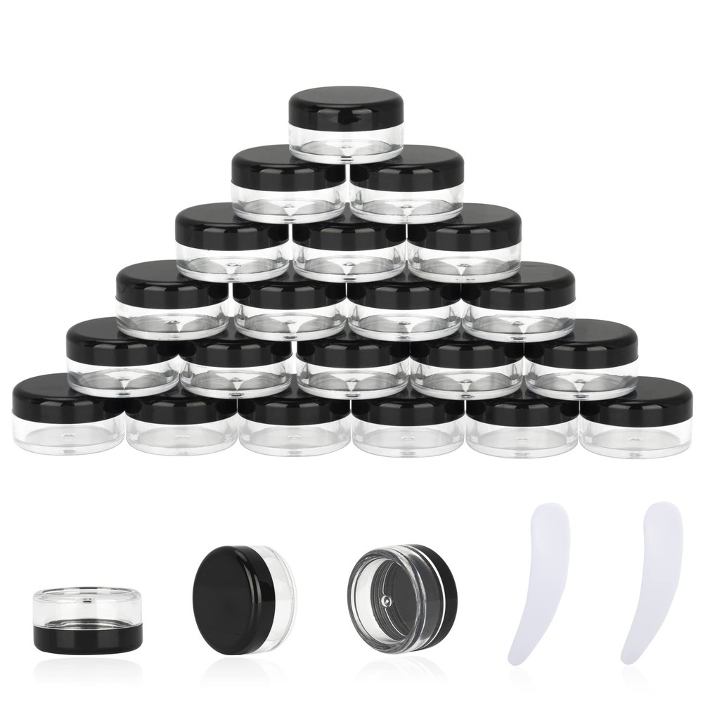 25PCS 3 Gram Sample Containers, 3ml Empty Jars with Lids, Small Cosmetic Cont...