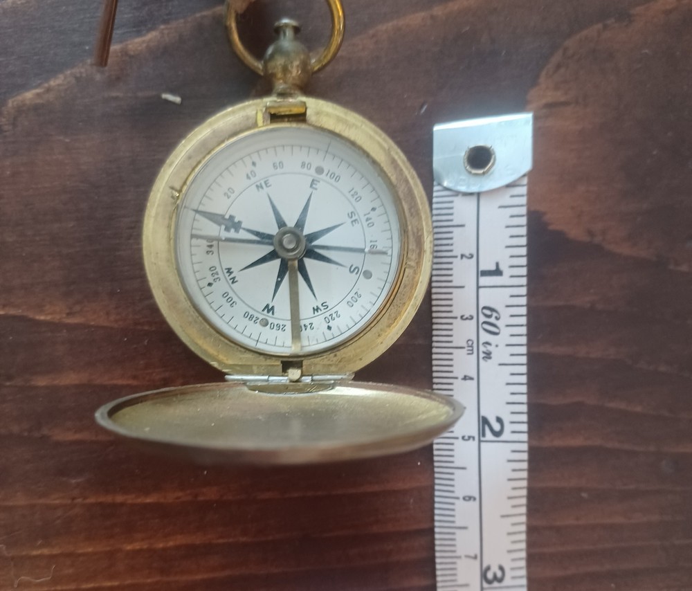Vintage Brass WWII Pocket Compass