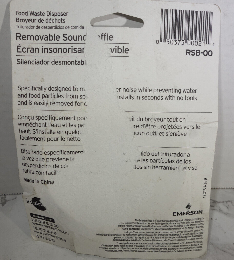 InSinkErator Removable Sound Baffle Splash Guard Garbage Disposal Waste Disposer