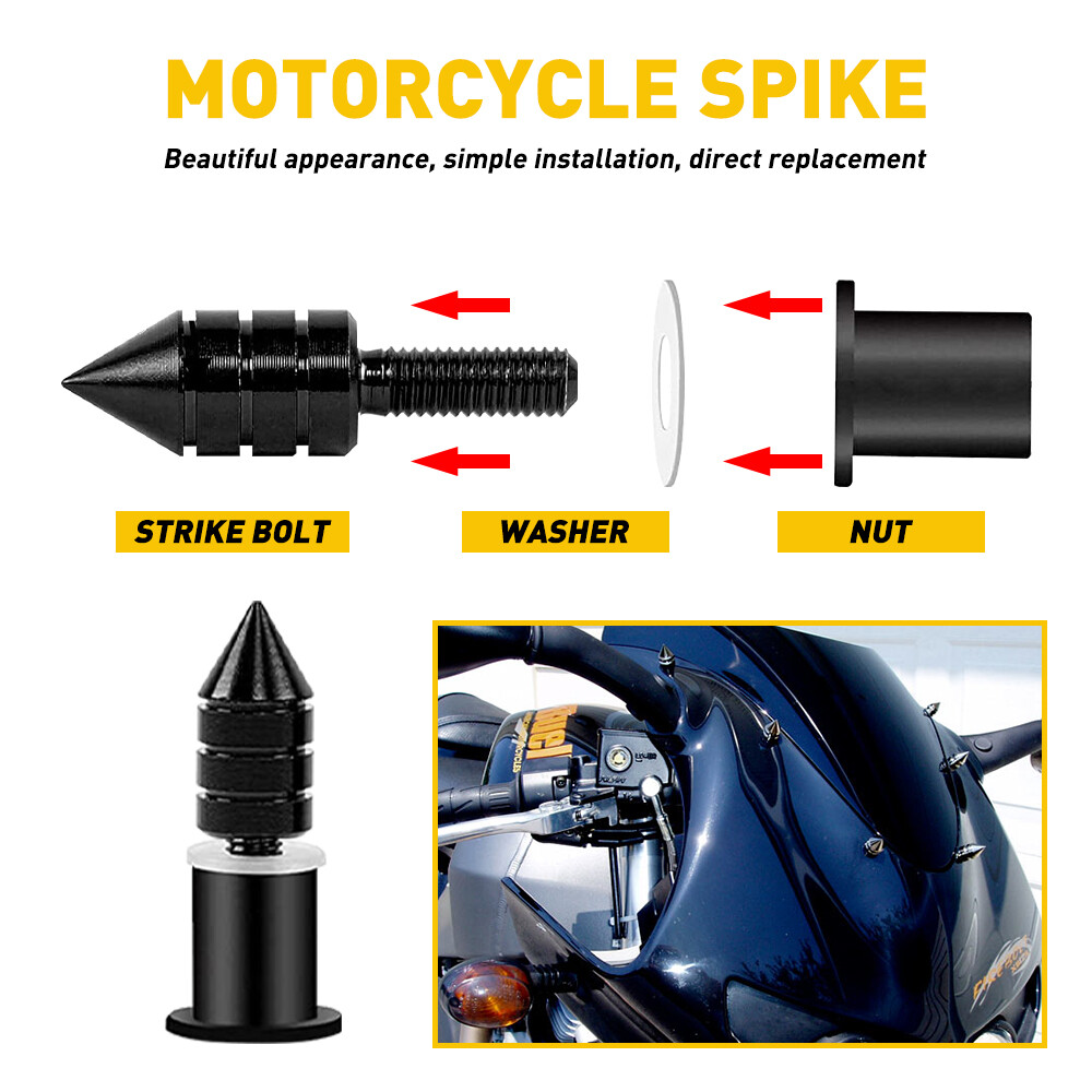 10Pcs Windscreen Motorcycle Windshield Spike Bolts 5MM Wind Bolt Screen Screw
